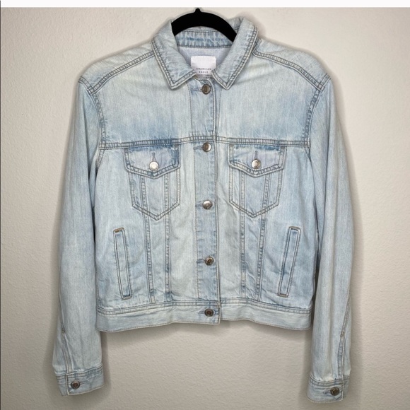 AMERICAN EAGLE Light Wash Denim Jean Jacket XS - Picture 2 of 8